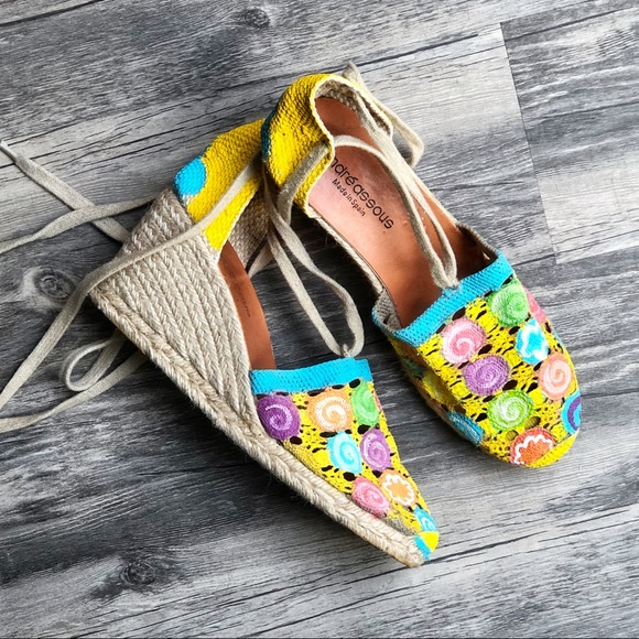 Andre Assous Shoes - Andre Assous | Canvas Espadrille Wedges Size 10